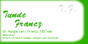 tunde francz business card